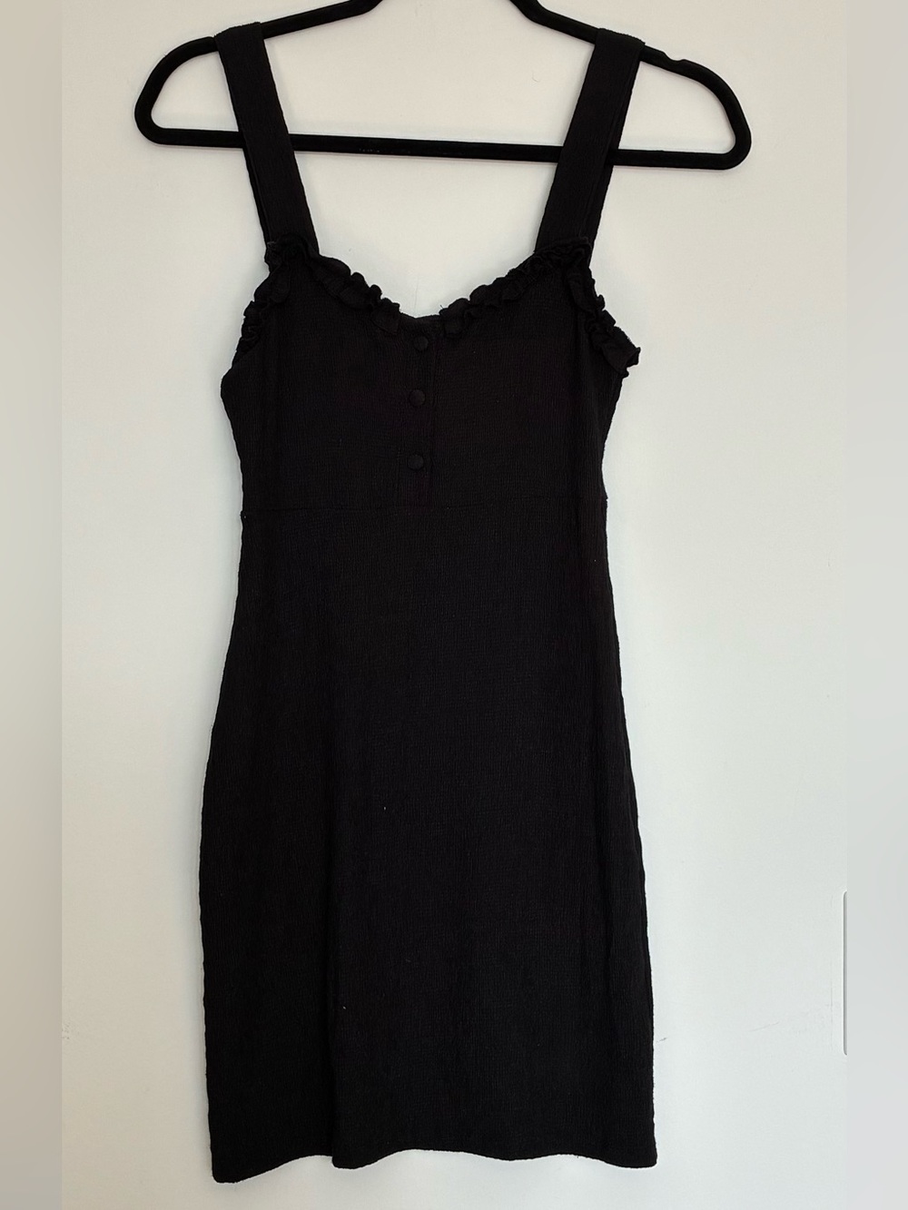 Urban Outfitters Black Ruffled Strap Slip Mini Dress Size Small